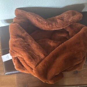 Forever 21 Faux Fur Bomber Jacket - Warm Brown